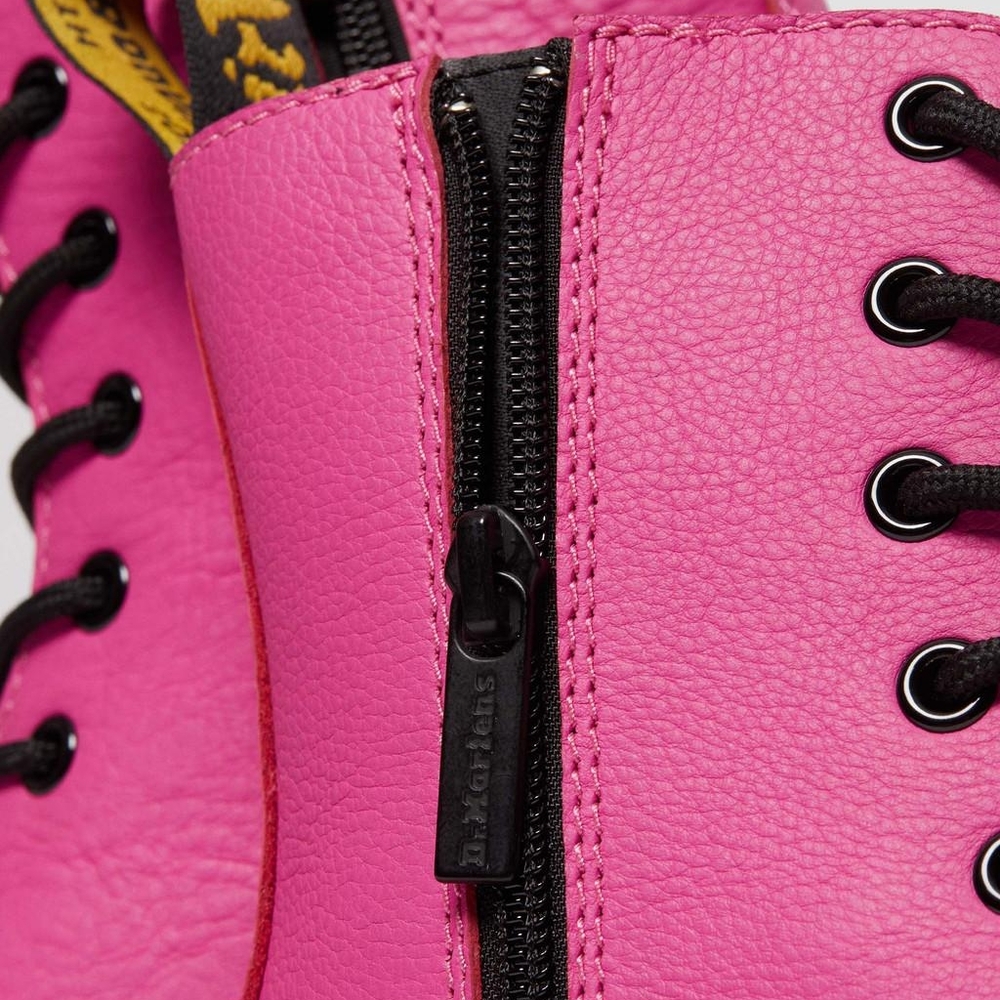Dr. Martens Pink Leather Jadon Boots - Picture 6 of 7